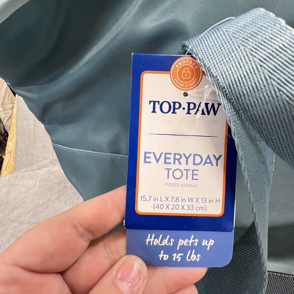 Top Paw Teal Dog Tote Carrier - For Pets Up To 15 lbs - Picture 2 of 11